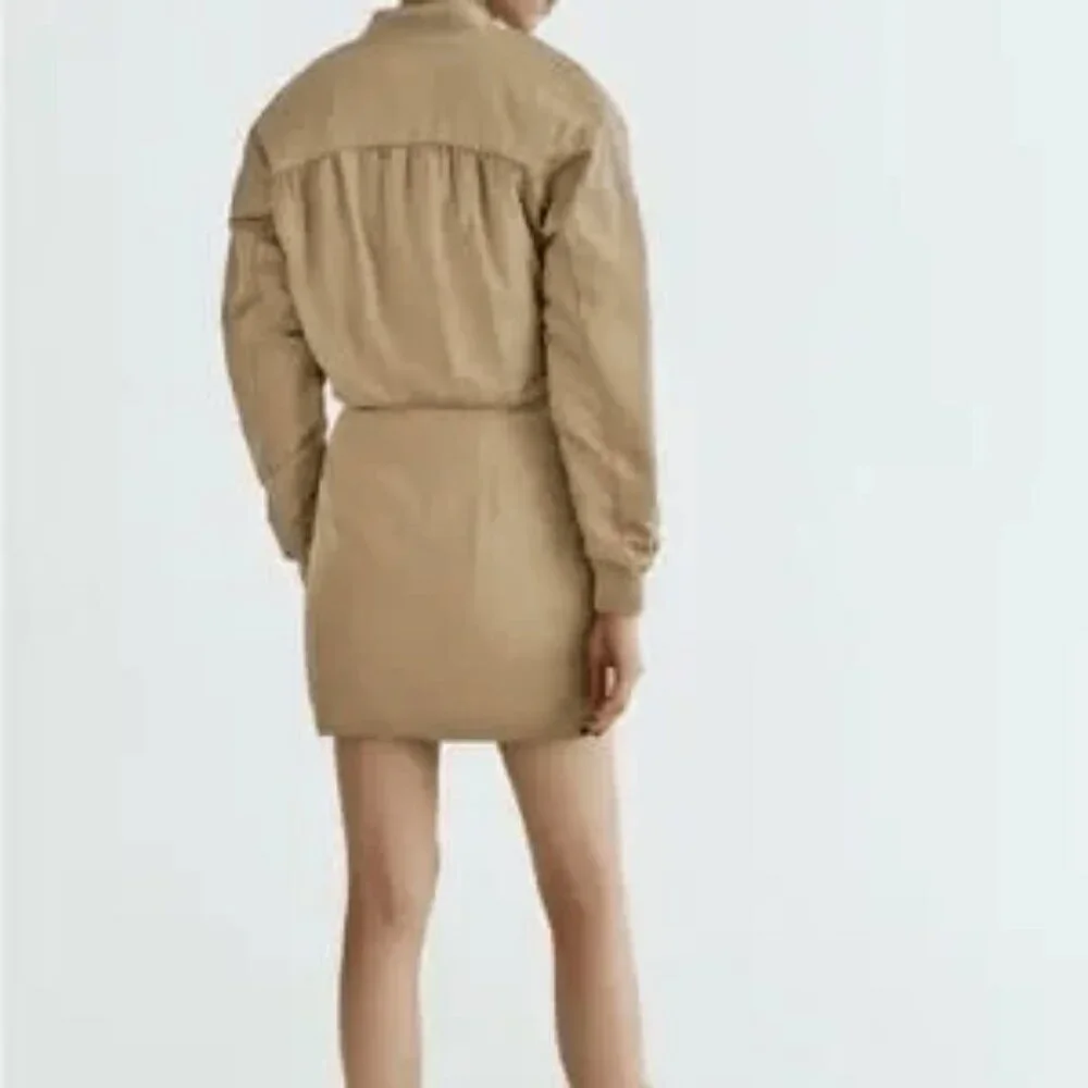 Zara NWT Puff Bomber Full Zip Mini Dress XS MINIMALIST QUIET FLEX MODERN COUTURE - Picture 12 of 17
